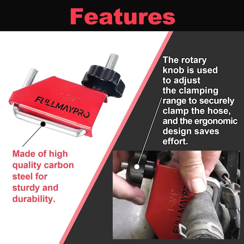 FullMayPro 4 Pack Hose Pinch Off Pliers Clamp Pliers for Flexible Fuel Line Coolant Radiator Hoses Clamp Tool etc, 3/8in 1/2in 1in 1-3/4in,Without Damaging the Line - Image 5